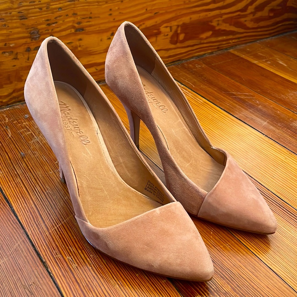 Madewell Mira Heel in light pink suede. Size 7.5